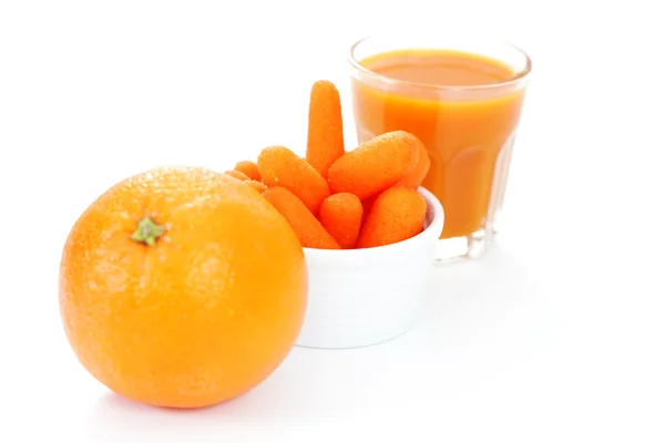 Cenoura e suco de laranja — Fotografia de Stock