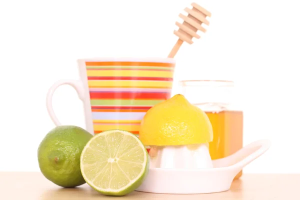 風邪とインフルエンザの救済 蜂蜜とレモン — ストック写真