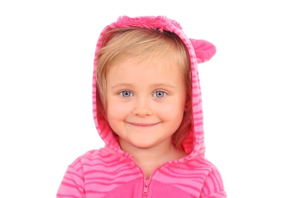 Gesicht Von Jährigem Mädchen Isoliert Auf Weißem Hintergrund — Stockfoto