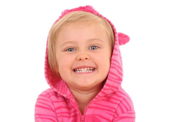 Gesicht Von Jährigem Mädchen Isoliert Auf Weißem Hintergrund — Stockfoto