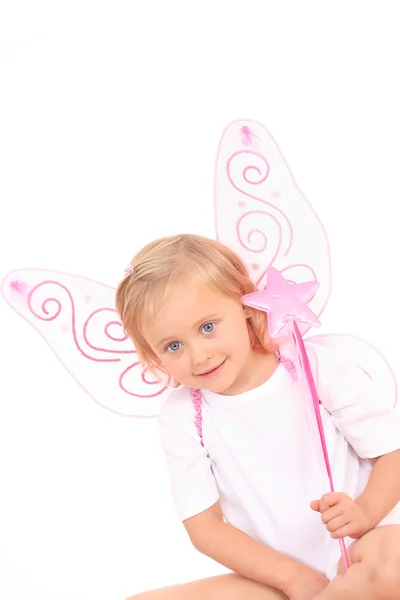 Years Old Girl Fairy Isolated White — Stock Photo, Image