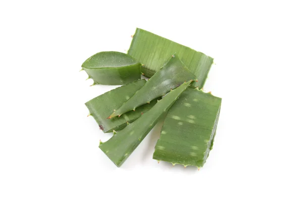 Färsk Aloe Vera Isolerad Vit — Stockfoto