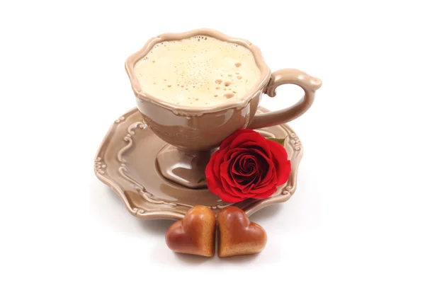 プラリネと一杯のコーヒー — ストック写真
