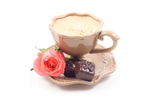 Cup Delicious Coffee Love You Perfet Valentine Day Birthday — стоковое фото