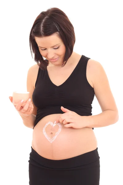 Péče o těhotné tělo — Stock fotografie