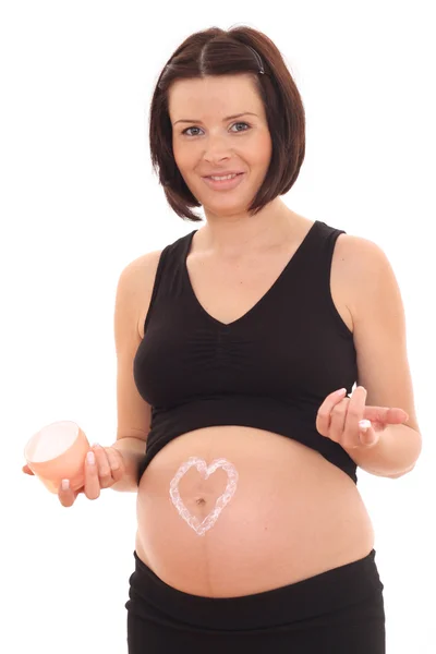Pregnant body care — Stock Photo, Image