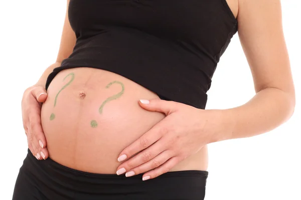 Νεαρή Όμορφη Έγκυος Γυναίκα Απομονωθεί Λευκό — Φωτογραφία Αρχείου