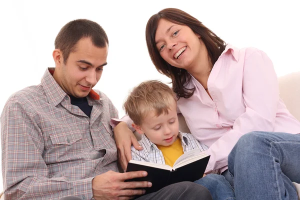 Vrijetijdsbesteding - familie lezen — Stockfoto