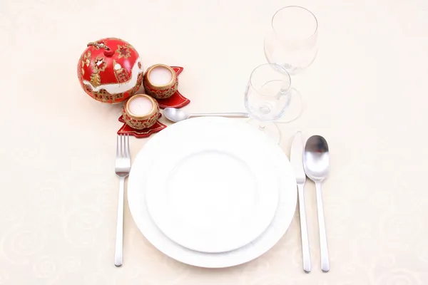 Christmas table setting — Stock Photo, Image