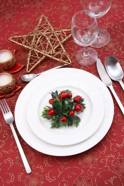 Cenário Mesa Natal Pronto Para Jantar Natal — Fotografia de Stock