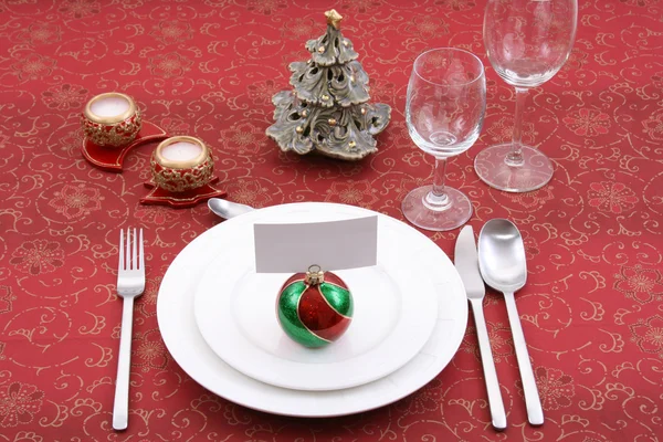 Karácsonyi Táblázat Beállítás Készen Áll Karácsonyi Vacsora — Stock Fotó