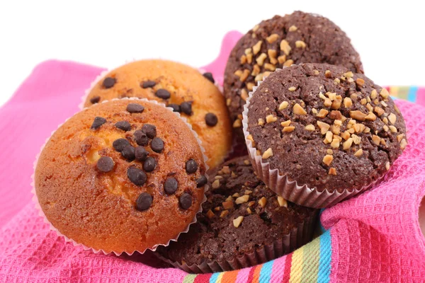 Assiette Muffins Chocolat Gros Plans — Photo