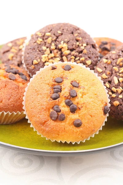 Plato Muffins Chocolate Primeros Planos — Foto de Stock