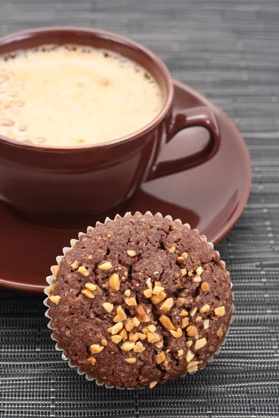 Muffin e xícara de café — Fotografia de Stock