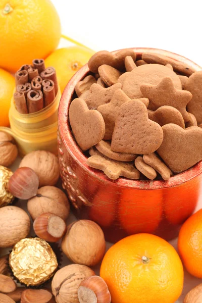 Kom Heerlijke Gingerbreads Sommige Vruchten — Stockfoto