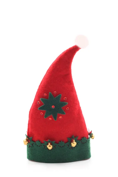 Sombrero Navidad Rojo Aislado Blanco —  Fotos de Stock