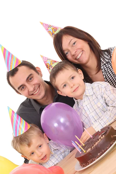 Aile Kutlamak Doğum Günü Doğum Günü Pastası Eğlenceli — Stok fotoğraf