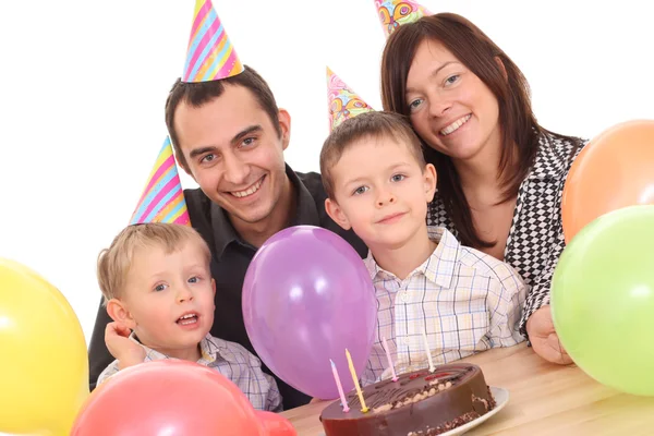 Rodziny Okazji Urodzin Tort Urodzinowy Dobrej Zabawy — Zdjęcie stockowe