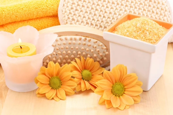 Mindent Meg Kell Egy Kis Pihenés Virágok Kozmetikumok — Stock Fotó