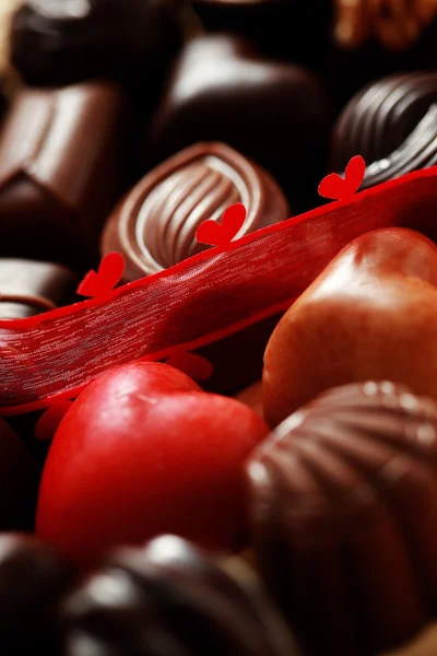 Κοντινά Πλάνα Των Νόστιμα Σοκολατάκια Γλυκά Τρόφιμα — Φωτογραφία Αρχείου