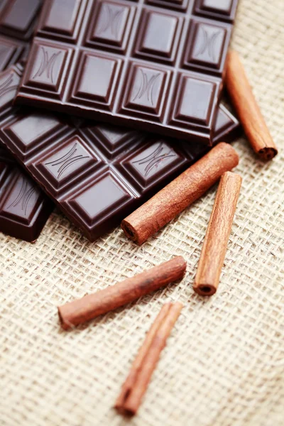 Çikolata Tarçın Yakın Çekim Yiyecek — Stok fotoğraf