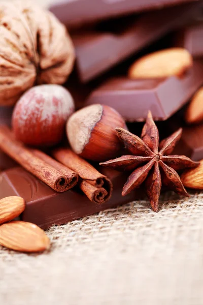 Közelképek Csokoládé Finomságok Édes Ételek — Stock Fotó
