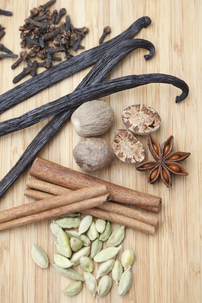 Close Ups Van Verschillende Spices Kruiden Specerijen — Stockfoto