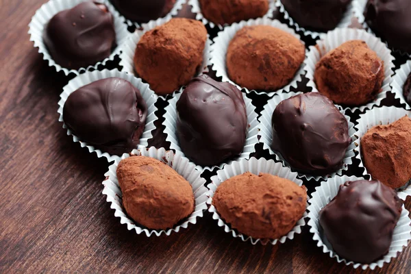 Delicioso Chocolate Hecho Mano Pralines Comida Dulce —  Fotos de Stock