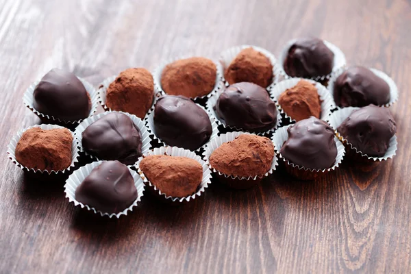 Νόστιμα Σοκολάτα Χειροποίητα Σοκολατάκια Γλυκό Τροφίμων — Φωτογραφία Αρχείου