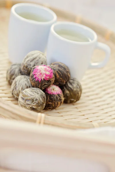 Zielona herbata kulki — Zdjęcie stockowe