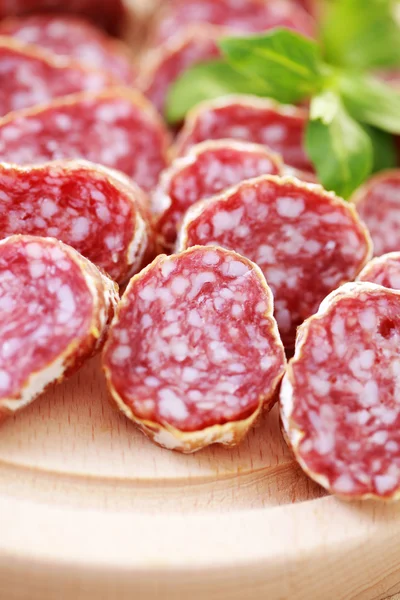 Close Ups Dried Sausages Food Drink — Stock Photo, Image