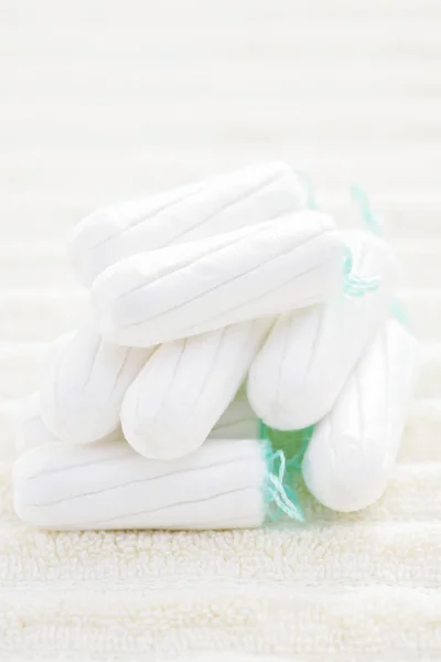 Sanitaire Tampon Handdoek Schoonheidsbehandeling — Stockfoto