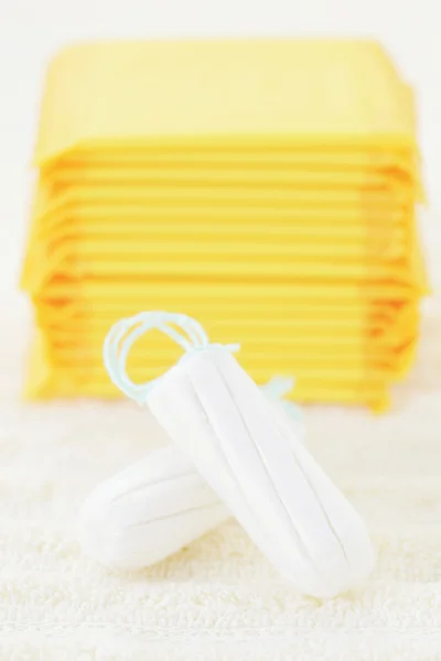 Sanitaire Tampon Handdoek Schoonheidsbehandeling — Stockfoto