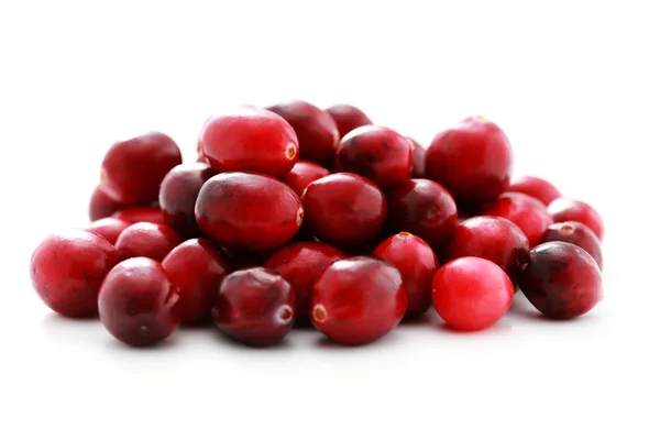 Cranberries Frescas Fundo Branco Frutas Legumes — Fotografia de Stock