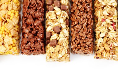 granola bars on white background - diet and breakfast clipart