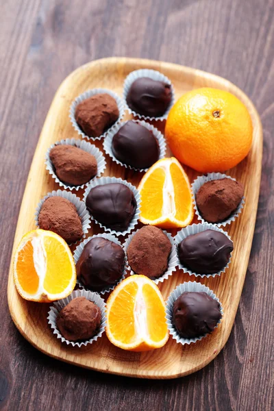 Praline al cioccolato e arancia — Foto Stock