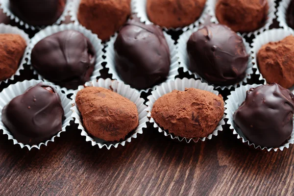 Pralinas de chocolate — Fotografia de Stock