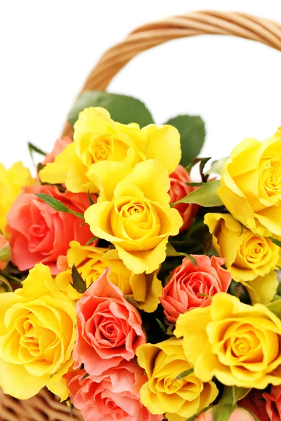 Basket of roses — Stock Photo, Image