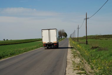 The truck on road clipart