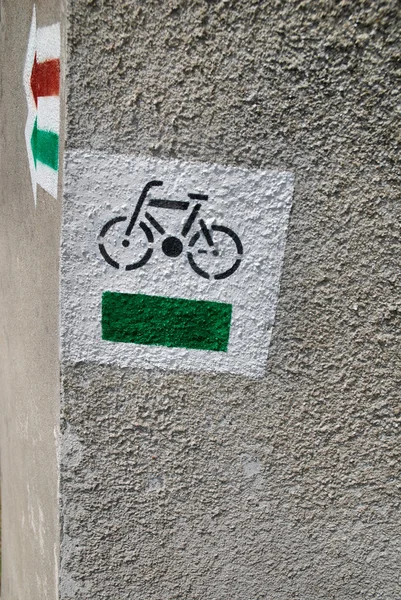 Sinal de bicicleta — Fotografia de Stock