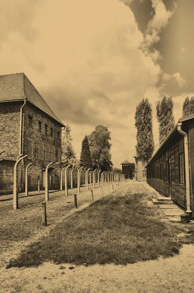 Acampamento de Birkenau auschwitz — Fotografia de Stock