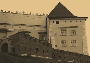 wawel royal castle, cracow eski stil fotoğraf