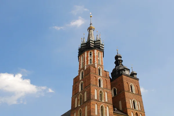 La torre della chiesa Mariacki a Cracovia — Foto Stock