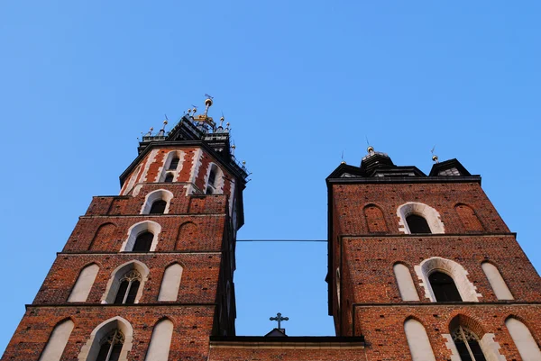 The tower of Mariacki Church in Cracow — Stock Photo, Image