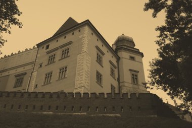 wawel royal castle, cracow eski stil fotoğraf