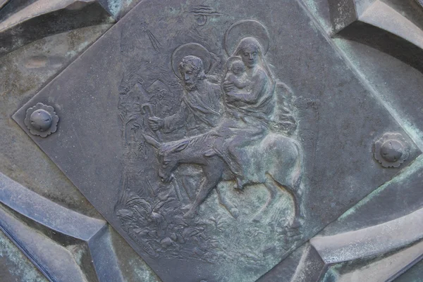 斑块在克拉科夫圣玛丽大教堂的墙壁 — 图库照片
