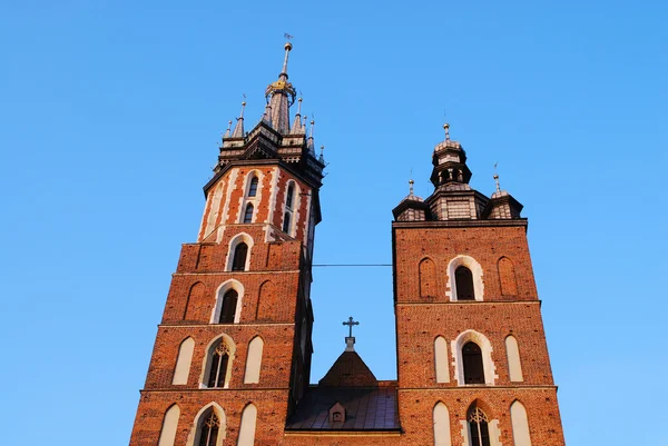 Der Turm der Mariacki-Kirche in Krakau — Stockfoto