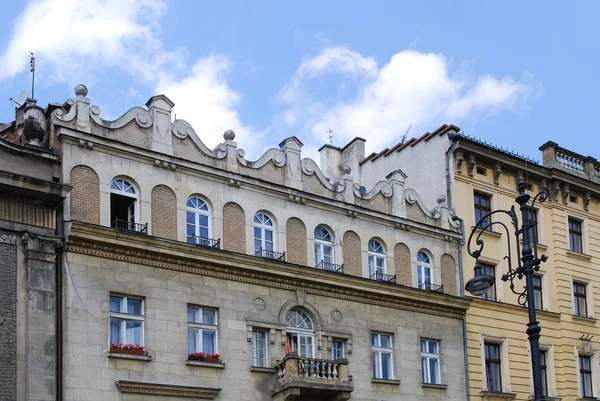 Gamla hus på stora torget i Krakow — Stockfoto