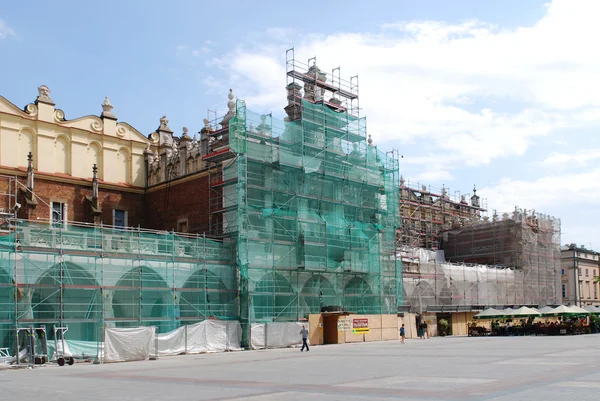 Sukiennice are under renovation, Cracow, Poland — Stock Photo, Image