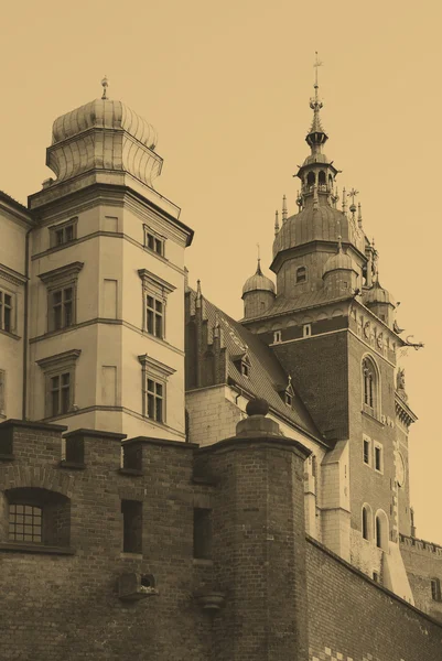 Ancienne photo du château royal de Wawel, Cracovie — Photo